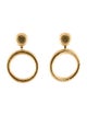 Ben-Amun Hammered Hoop Drop Clip-On Earrings