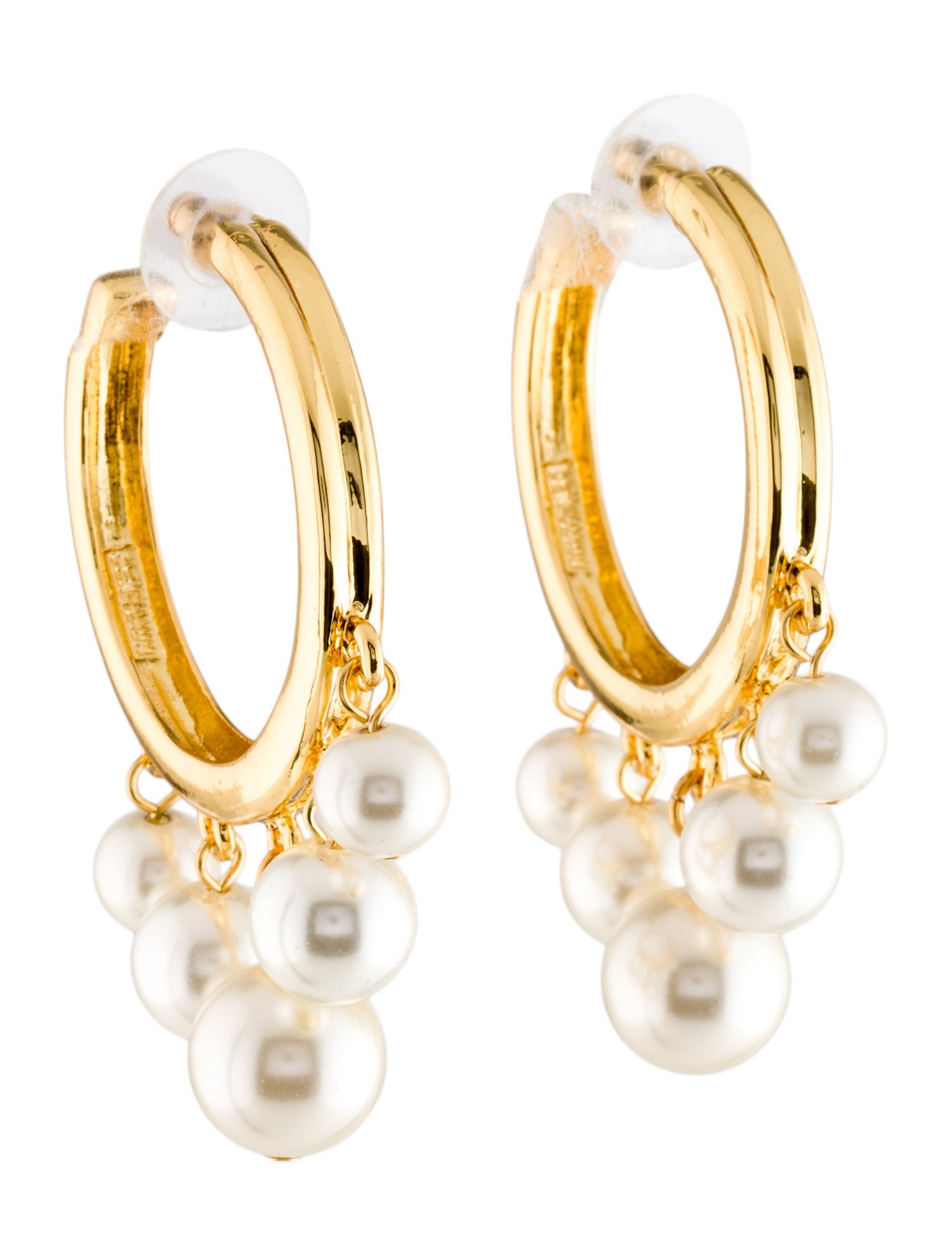 Ben-Amun Pearly Drop Hoop Earrings