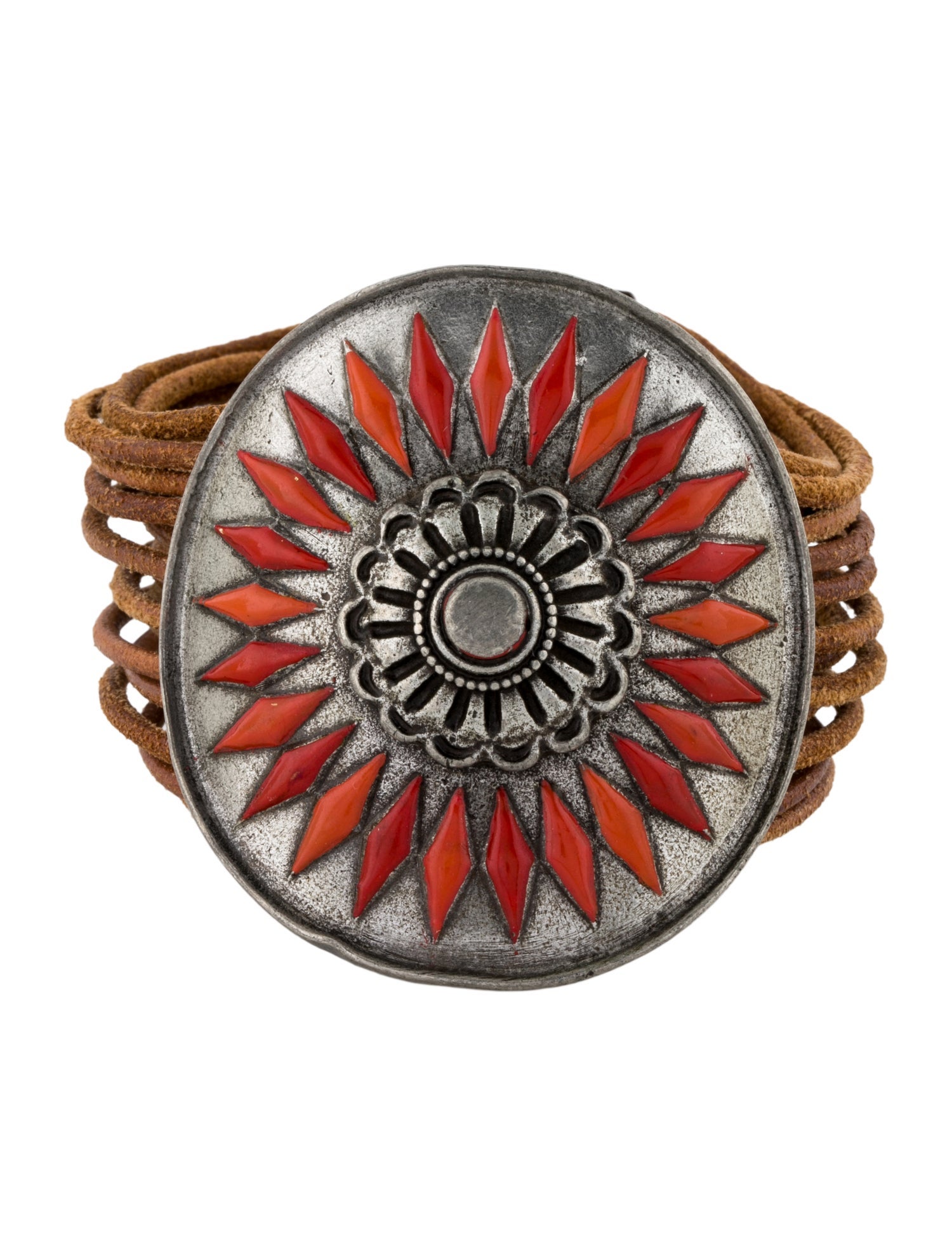 Ben-Amun Enamel & Leather Bracelet
