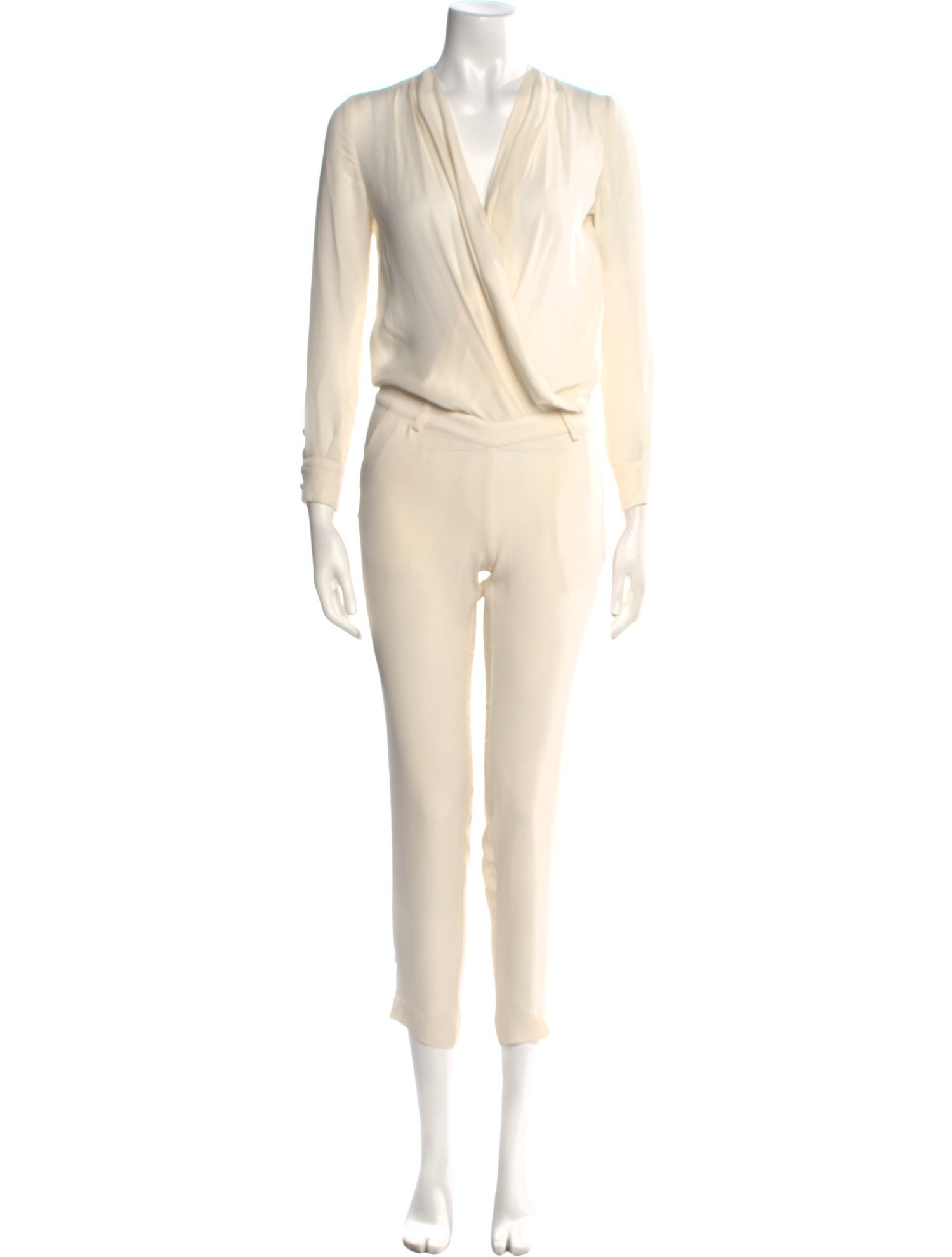 Olcay Gulsen Silk Plunge Neckline Jumpsuit