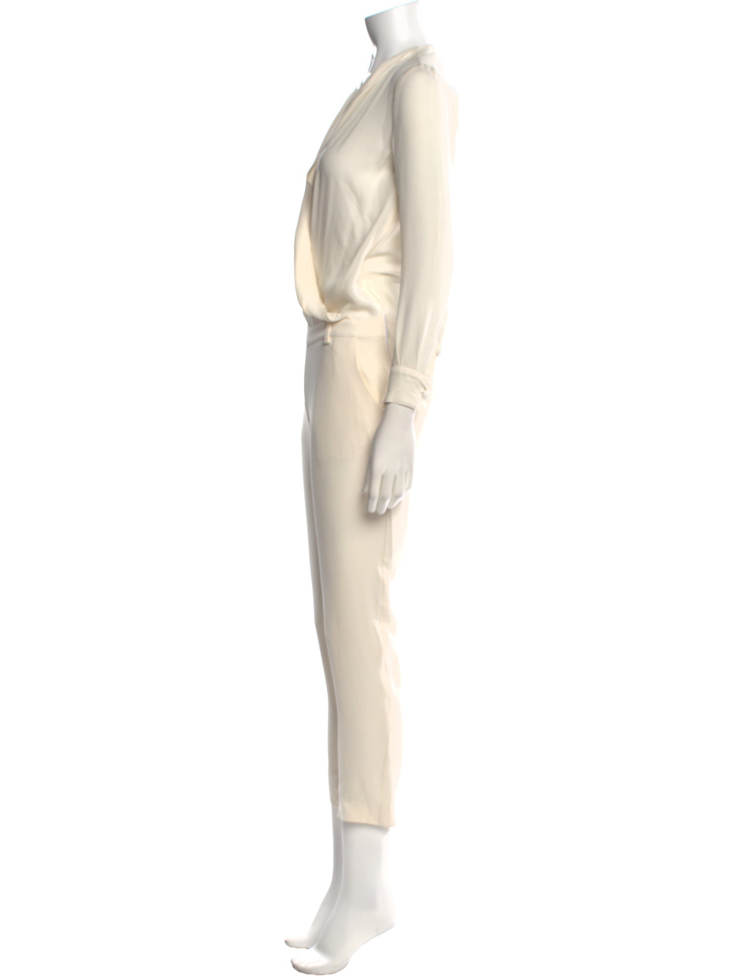 Olcay Gulsen Silk Plunge Neckline Jumpsuit