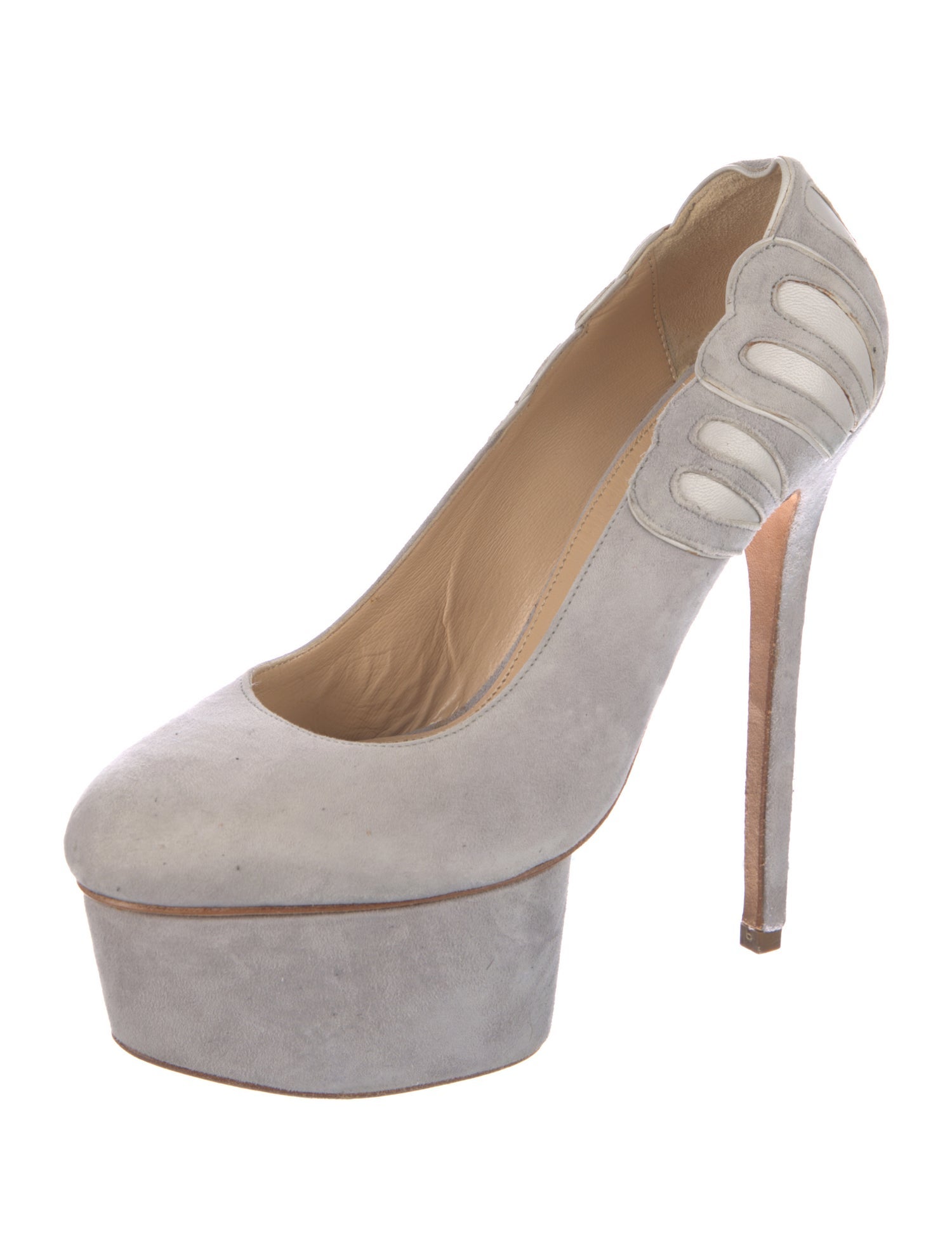 Olcay Gulsen Suede Colorblock Pattern Pumps