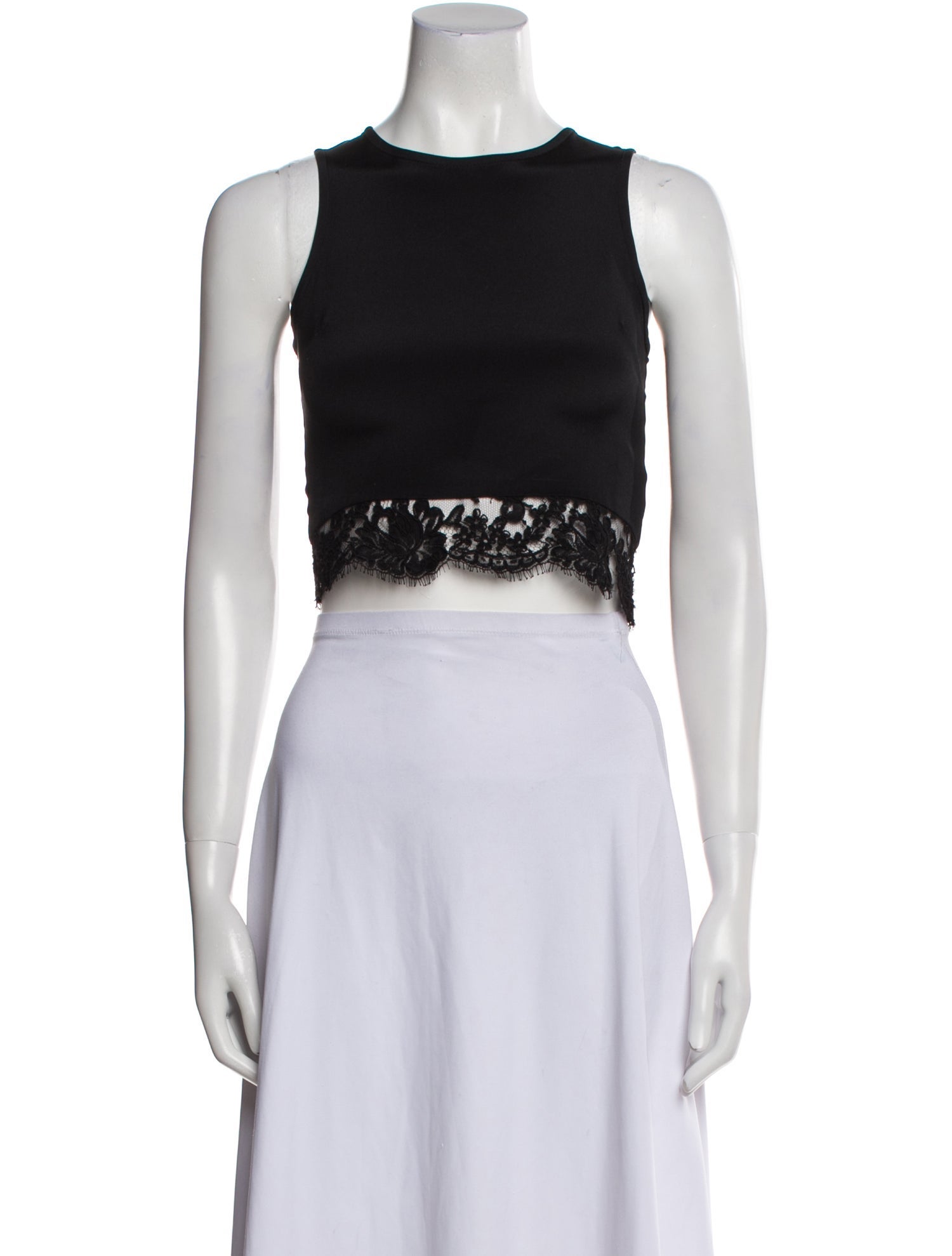 Olcay Gulsen Silk Crew Neck Crop Top