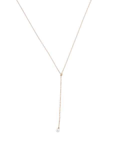 Gorjana 14k Pearl Lariat Necklace