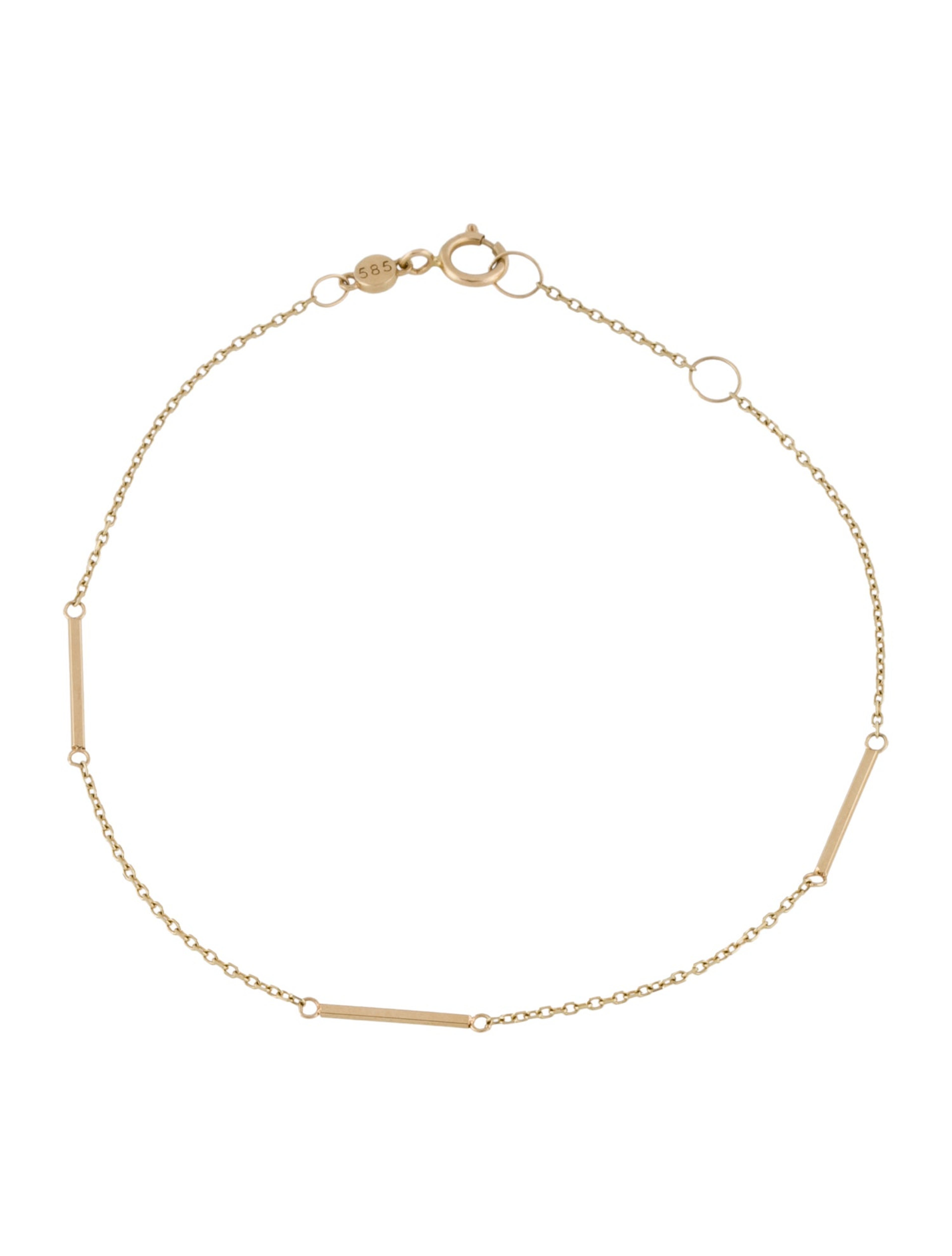 14K Bar Station Bracelet