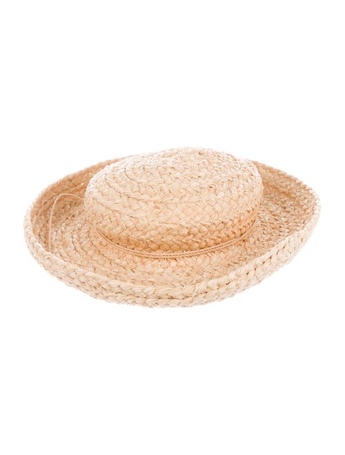 Helen Kaminski Straw Wide-Brim Hat beige