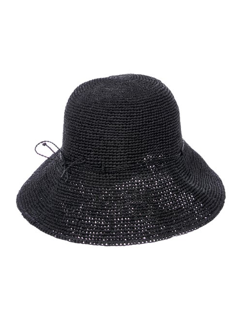Helen Kaminski Raffia Bow Hat Black