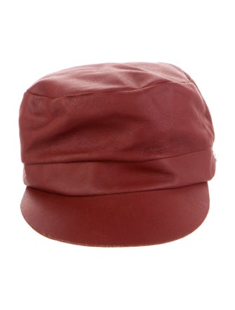 Helen Kaminski Leather Newsboy cap