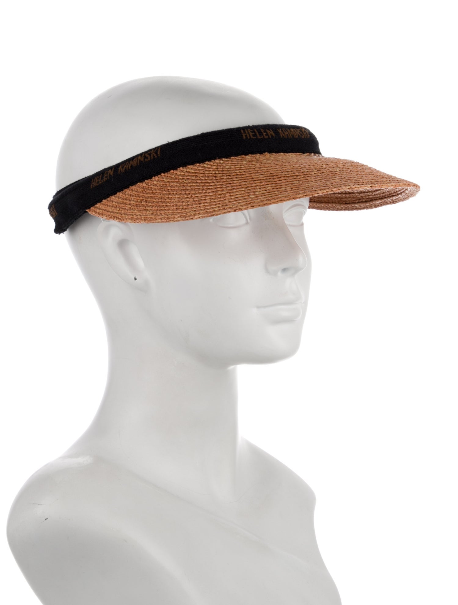 Helen Kaminski Raffia Visor With Logo Band