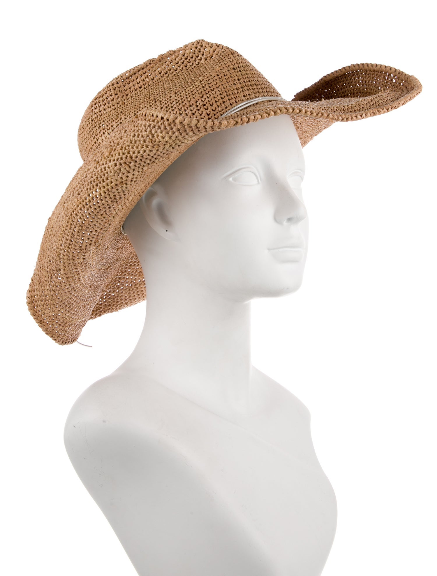 Helen Kaminski Rafia Crocheted Cowboy Hat