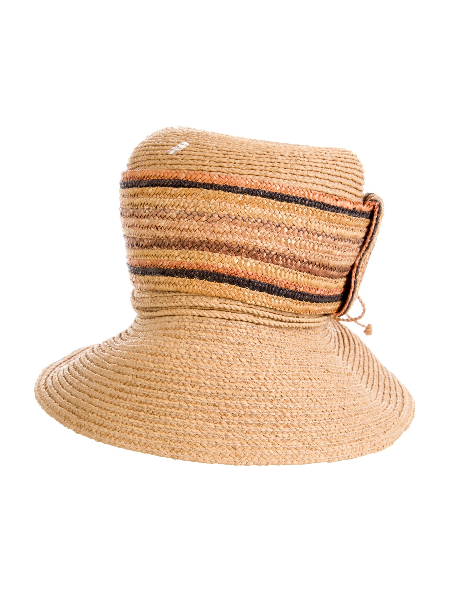 Helen Kaminski Pattern Print Raffia Woven Bucket Hat
