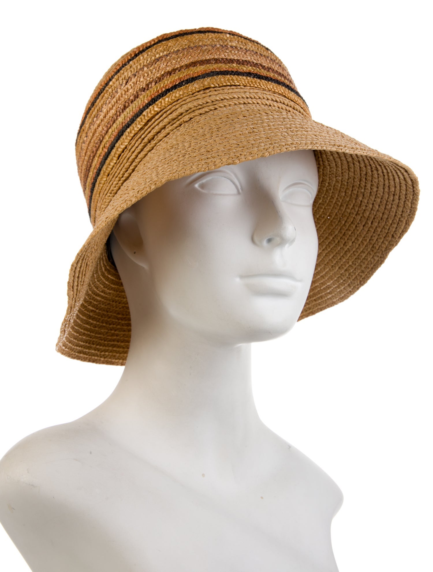 Helen Kaminski Pattern Print Raffia Woven Bucket Hat