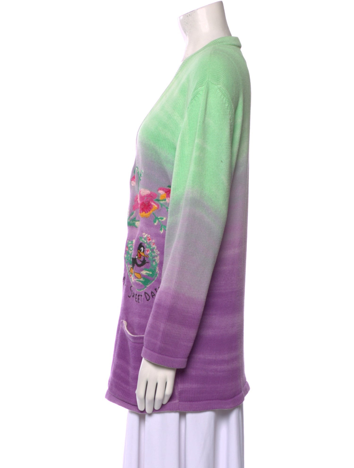 Iceberg Tie-Dye Print V-Neck Sweater