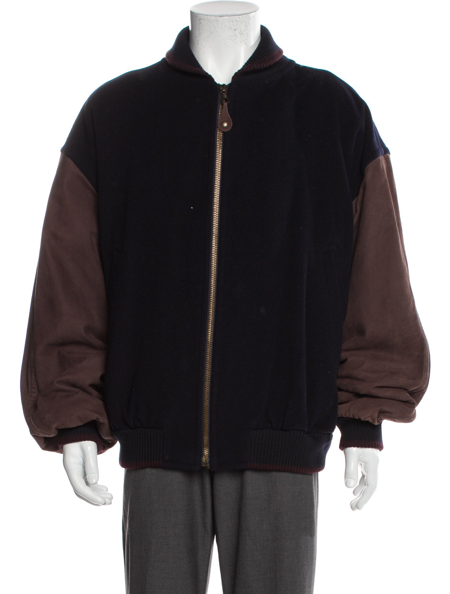 Iceberg Colorblock Pattern Bomber Jacket