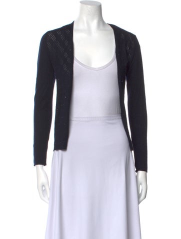 Iceberg Knitwear Virgin Wool Open Front Sweater Us4, It40 | S