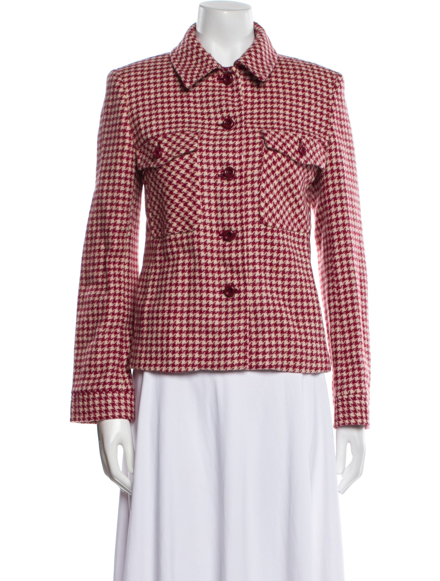 Iceberg Wool Plaid Print Blazer