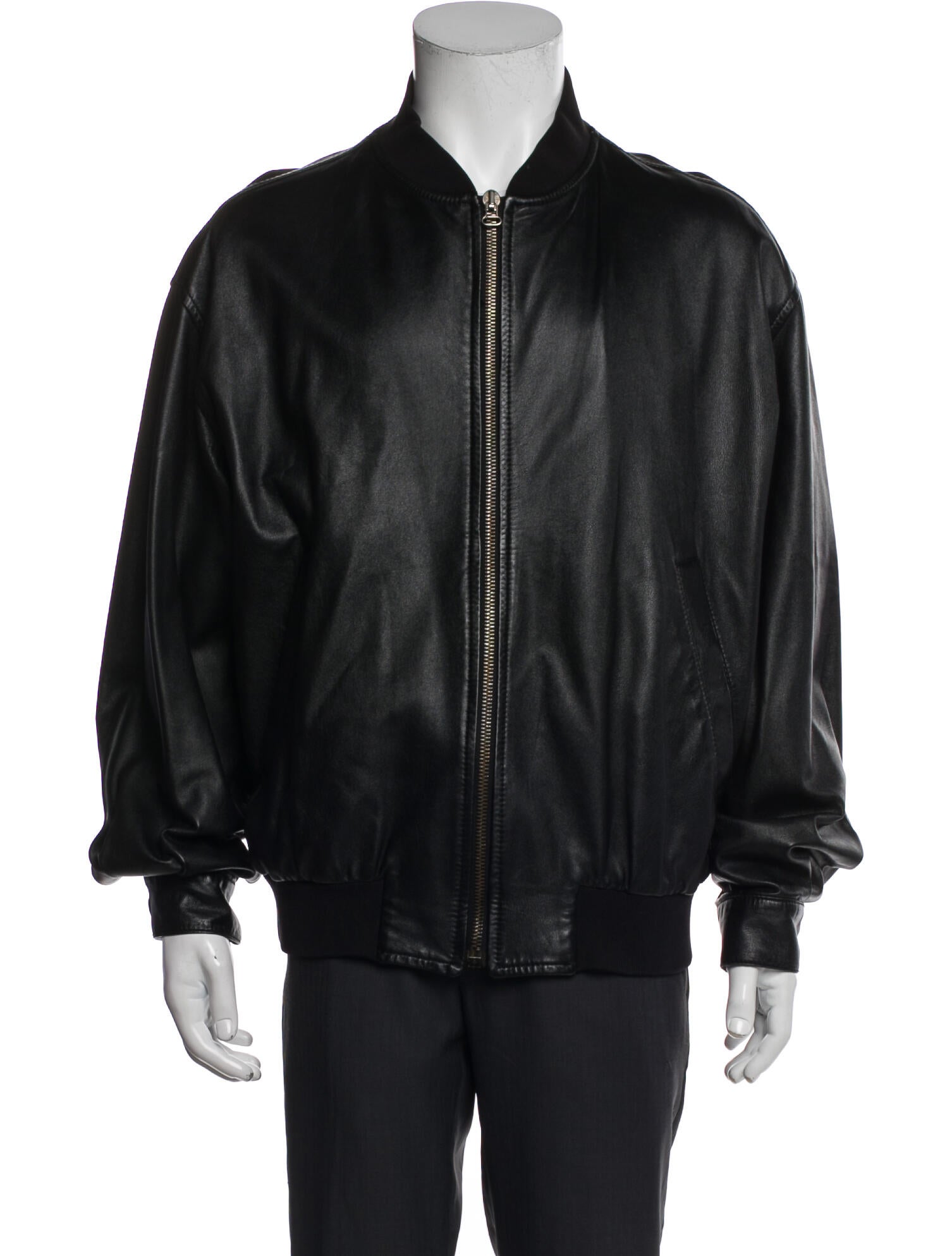 Iceberg Leather Bomber Jacket