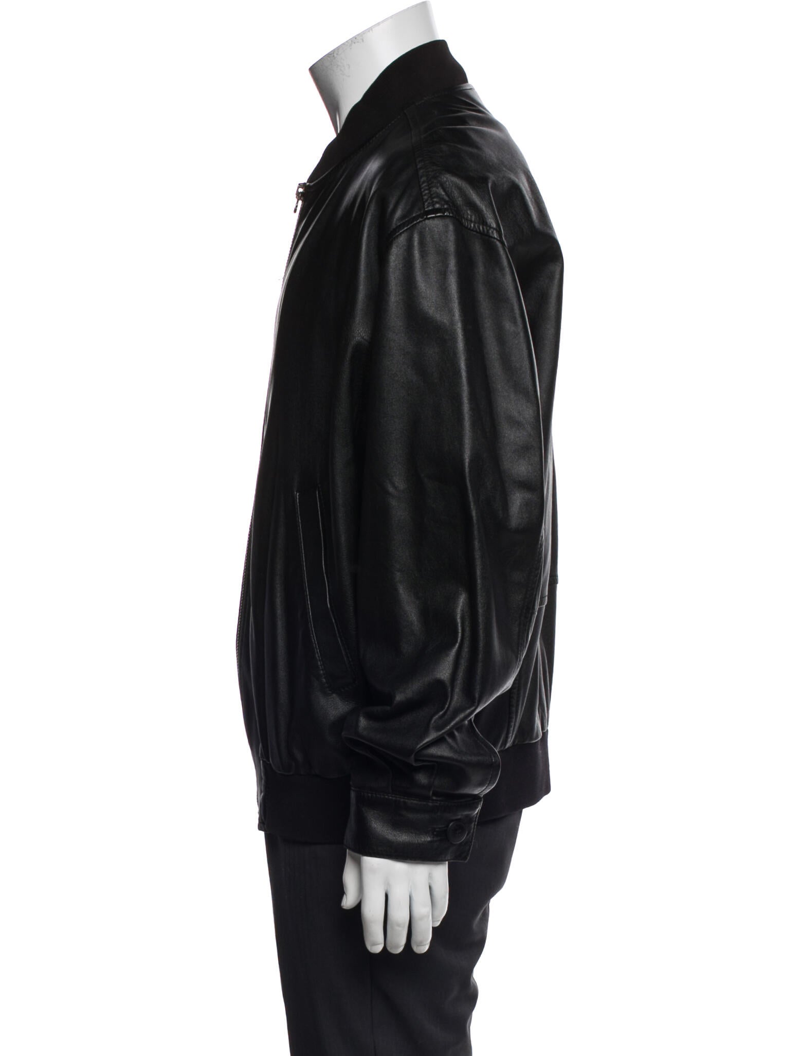 Iceberg Leather Bomber Jacket