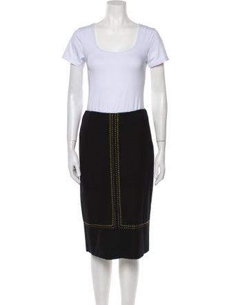 Iceberg Wool Whipstitch Trim Skirt Suit