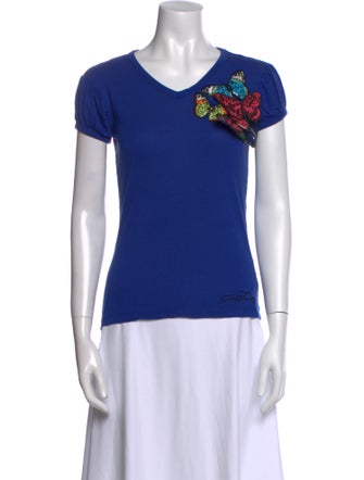 Iceberg Graphic Print V-Neck T-Shirt