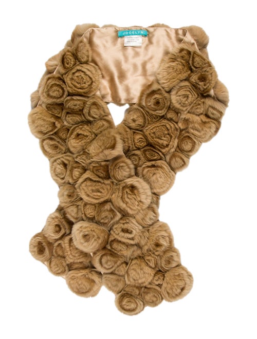 Jocelyn Rabbit Fur Stole Beige