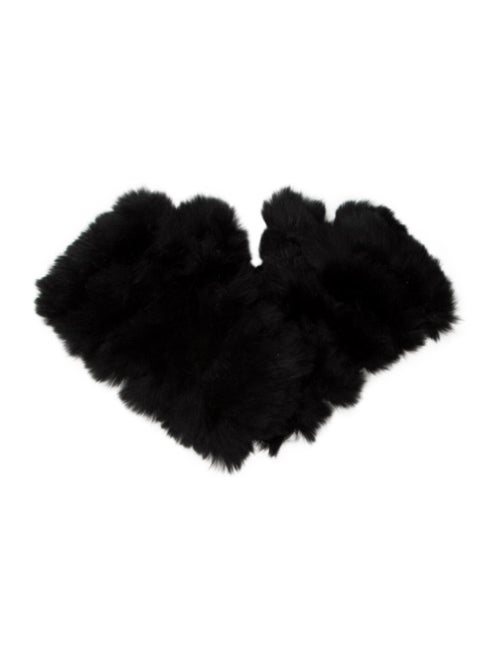 Jocelyn Rabbit Fingerless Gloves Black