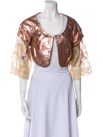 Jocelyn Lambskin Patterned Bolero