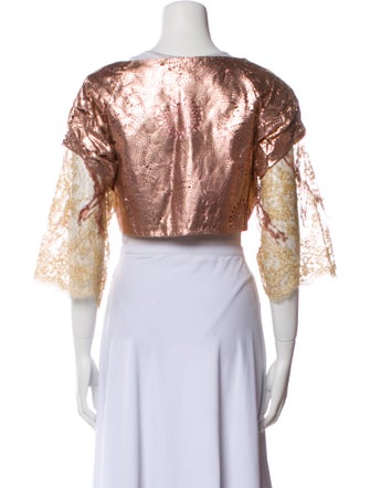 Jocelyn Lambskin Patterned Bolero