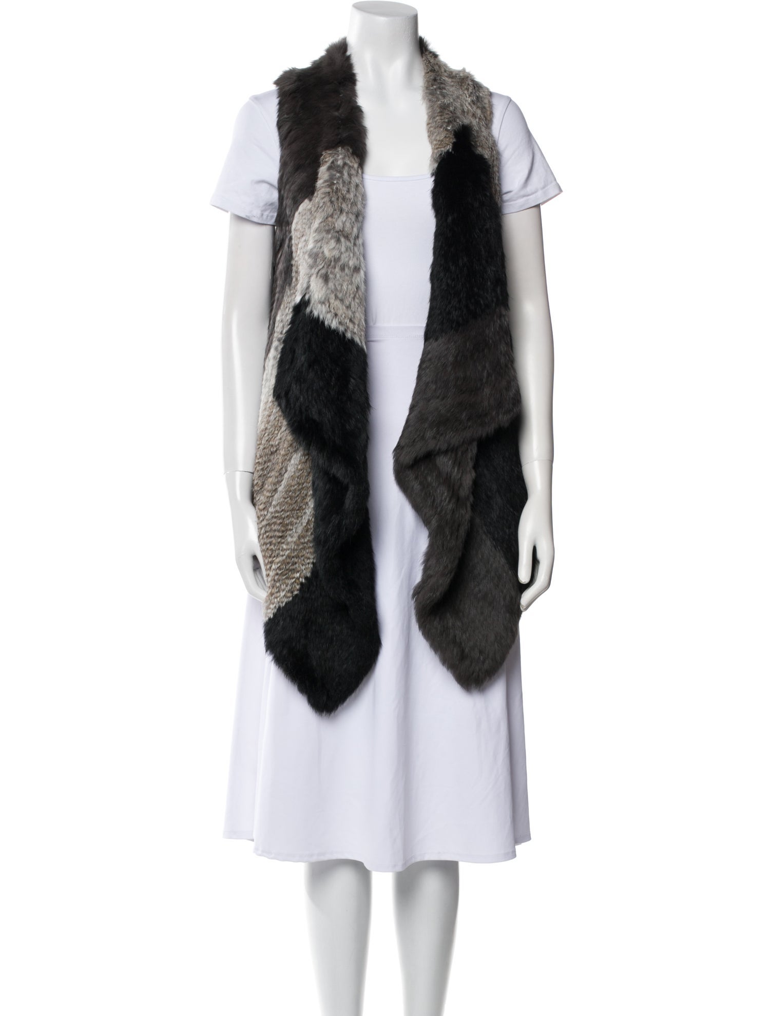 Jocelyn Striped Fur Jacket