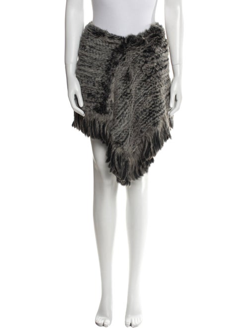 Jocelyn Fur Trim Knee-Length Skirt