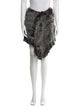 Jocelyn Fur Trim Knee-Length Skirt