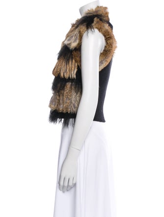 Jocelyn Fur Colorblock Pattern Fur Jacket
