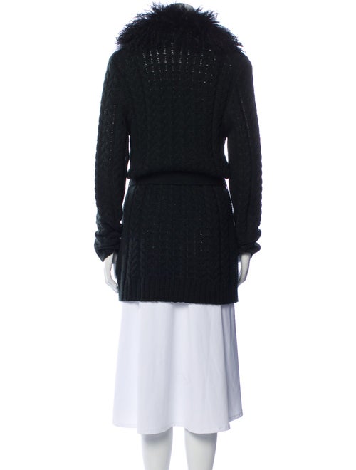 Jocelyn Lamb Fur V-Neck Sweater