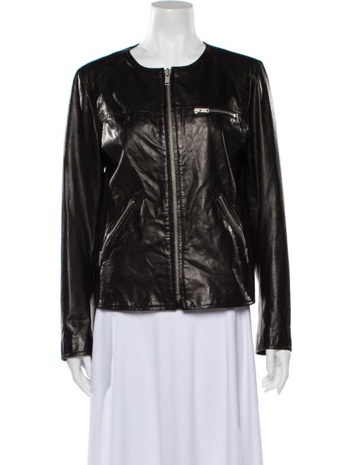June Leather Biker Jacket Black
