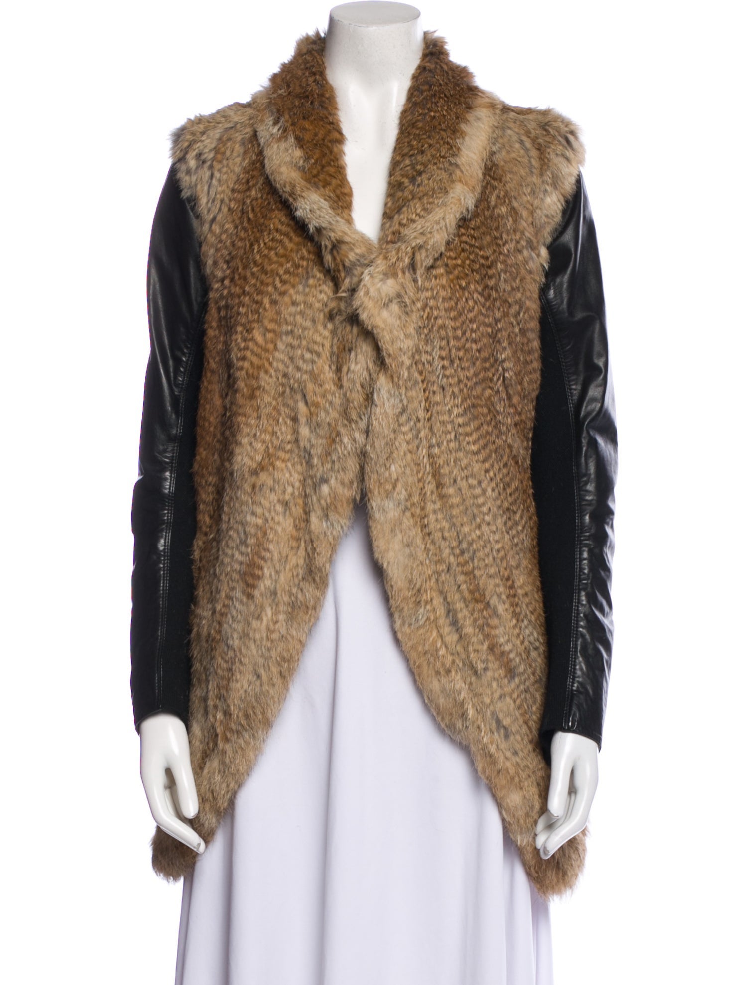 June Colorblock Pattern Fur Jacket