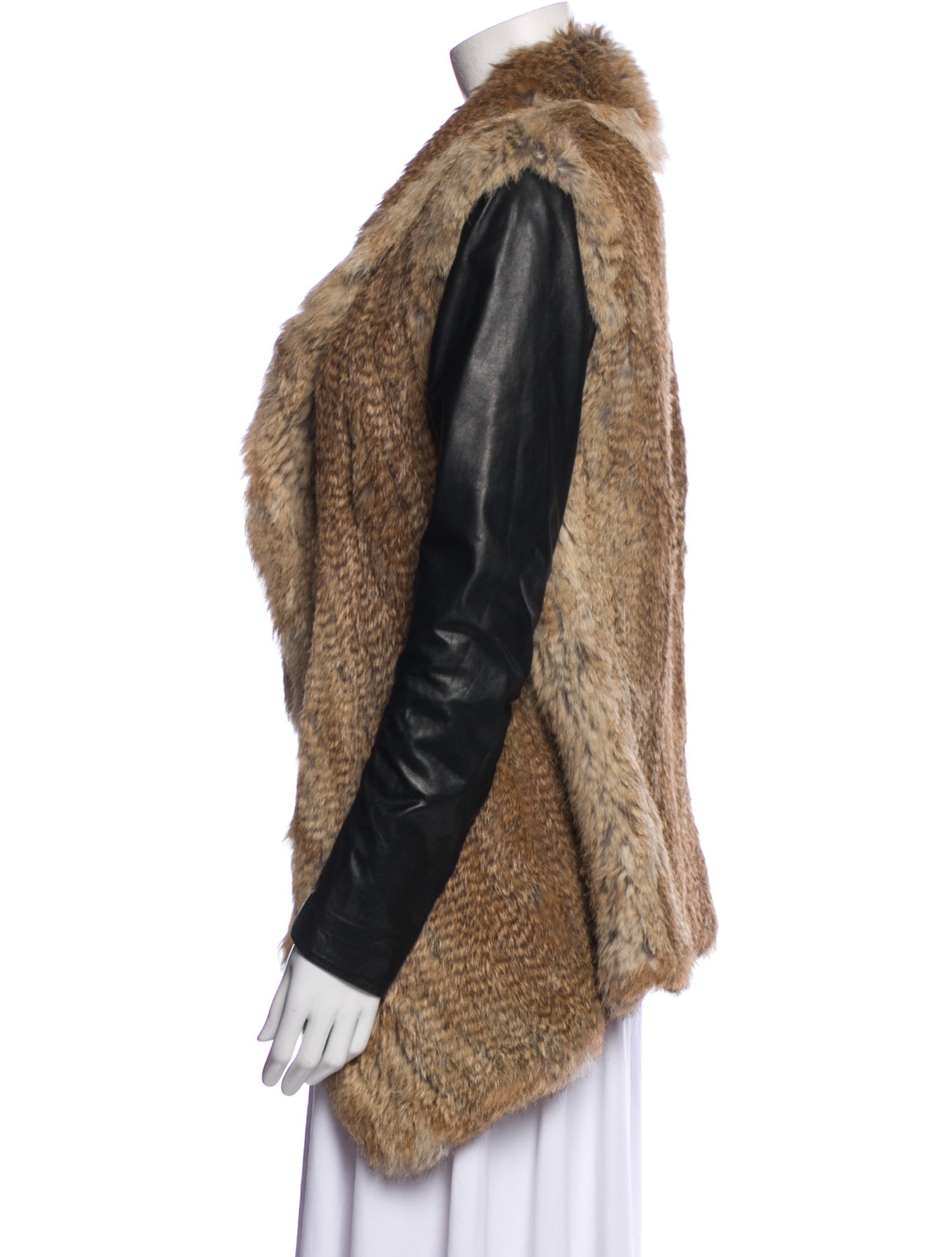 June Colorblock Pattern Fur Jacket