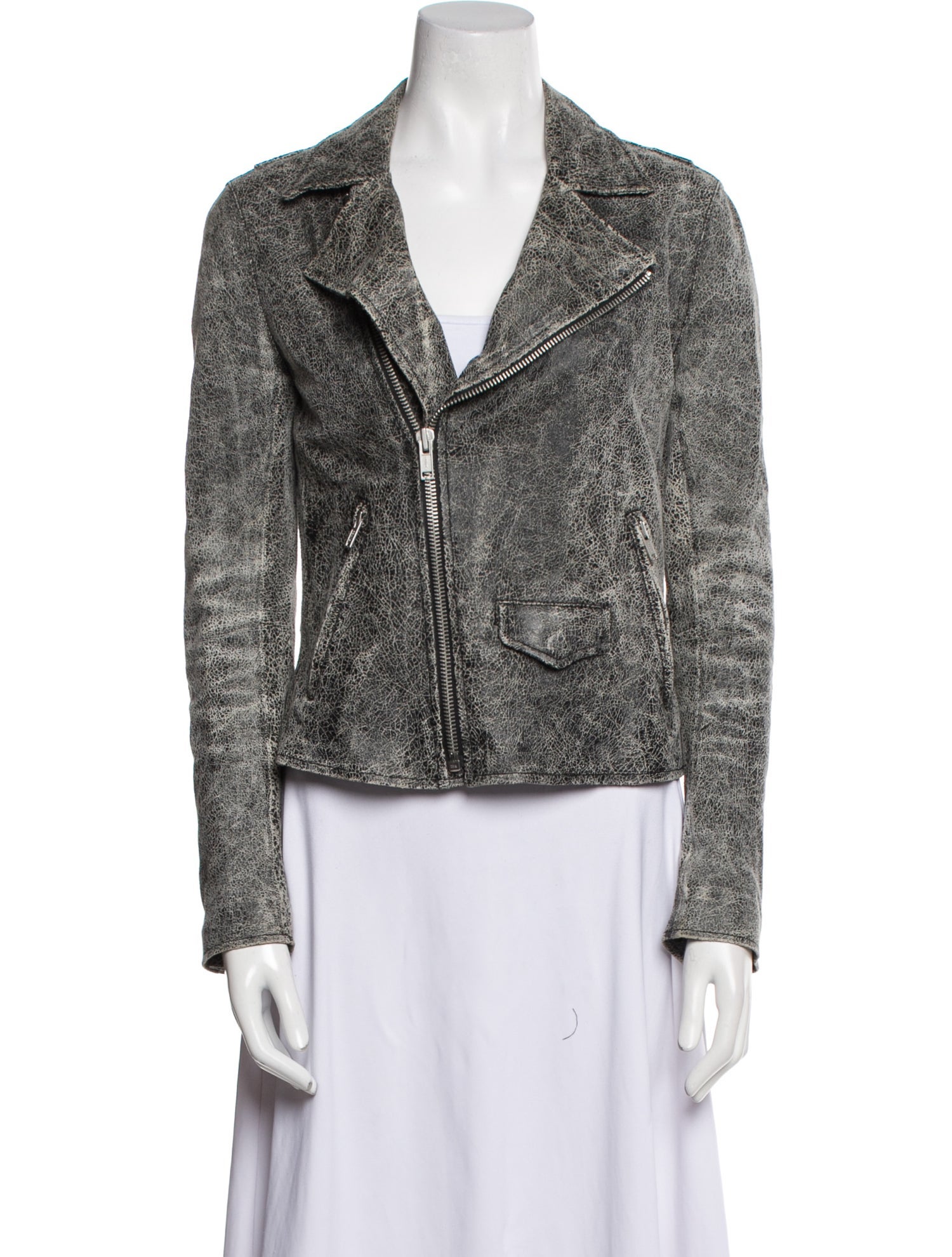 June Leather Tweed Pattern Blazer