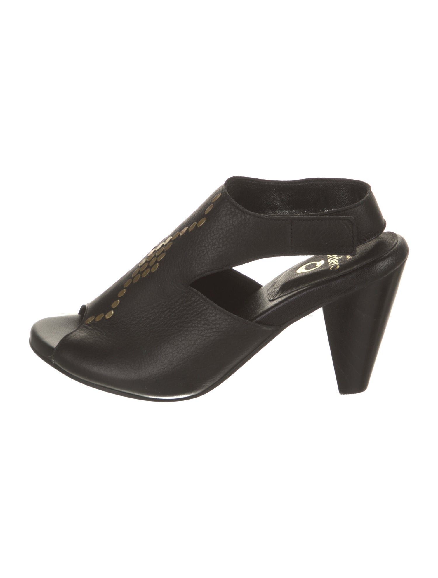 Calleen Cordero Leather Studded Accents Slingback Sandals