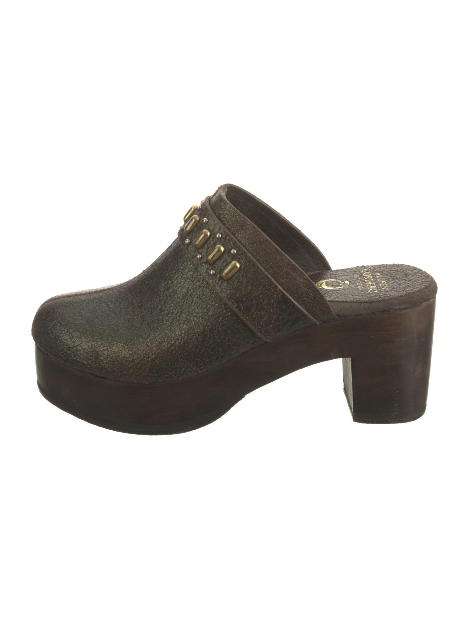 Calleen Cordero Leather Studded Accents Mules