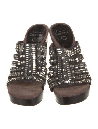 Calleen Cordero Leather Printed Slides