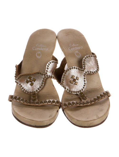 Calleen Cordero Leather Studded Accents Slides