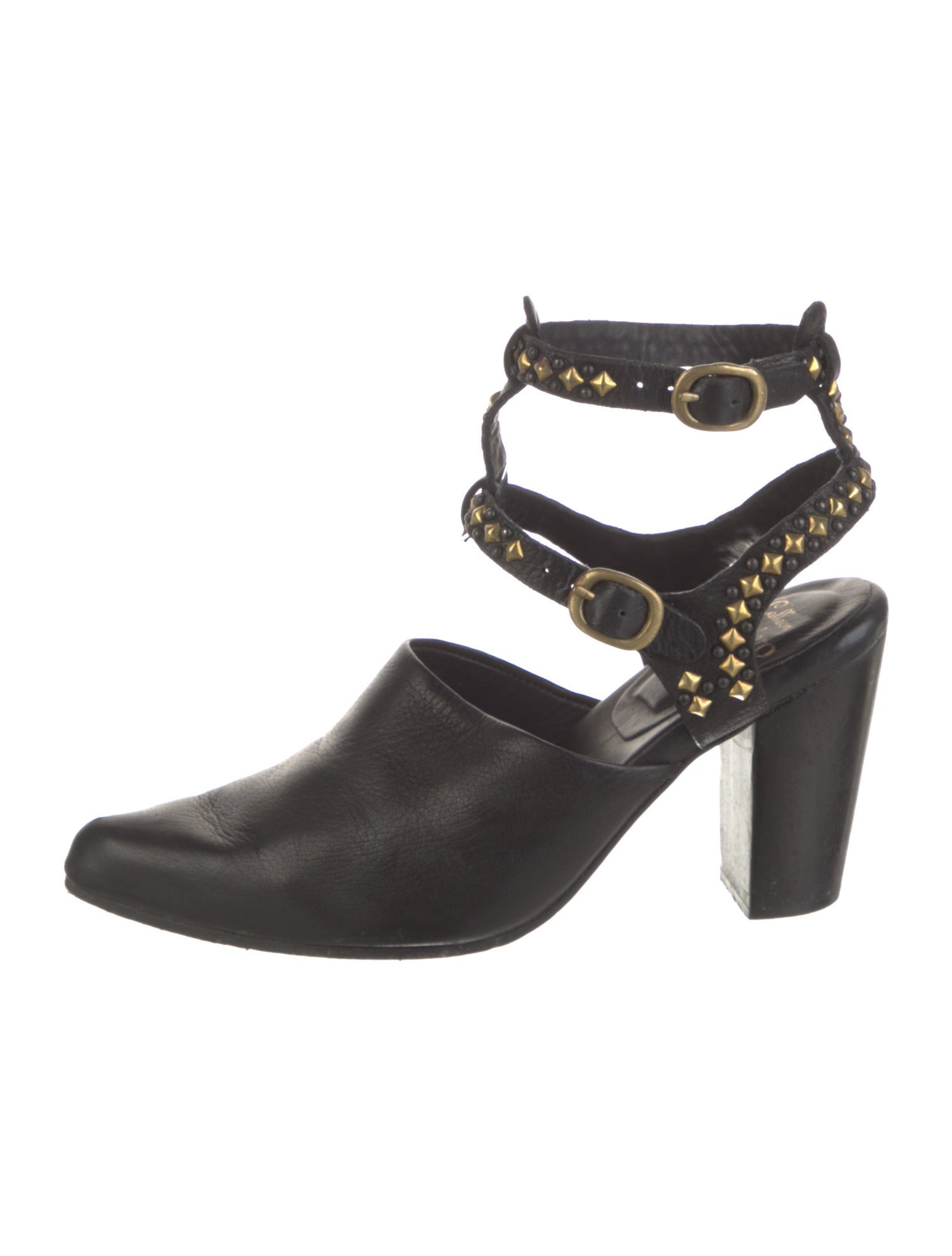 Calleen Cordero Leather Studded Accents Slingback Pumps