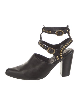 Calleen Cordero Leather Studded Accents Slingback Pumps