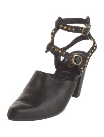 Calleen Cordero Leather Studded Accents Slingback Pumps