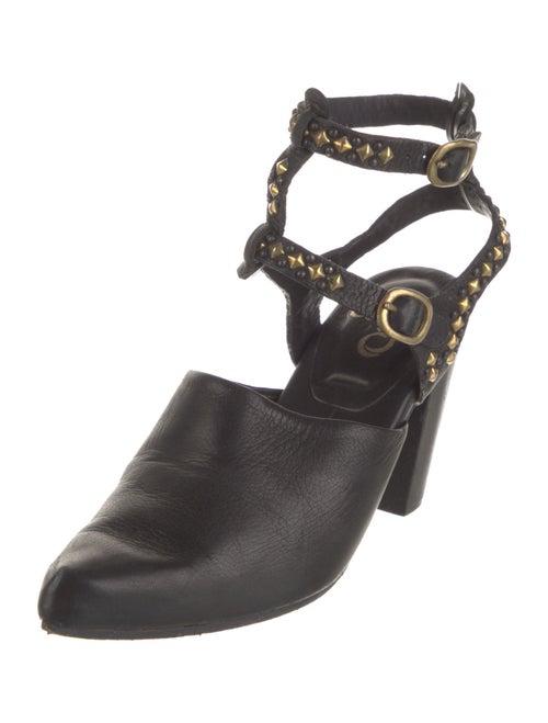 Calleen Cordero Leather Studded Accents Slingback Pumps