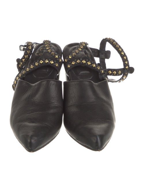 Calleen Cordero Leather Studded Accents Slingback Pumps