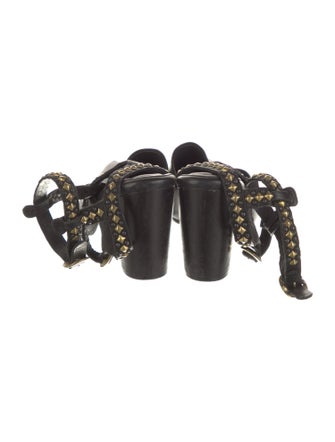 Calleen Cordero Leather Studded Accents Slingback Pumps