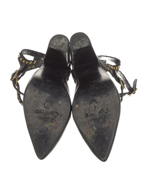 Calleen Cordero Leather Studded Accents Slingback Pumps