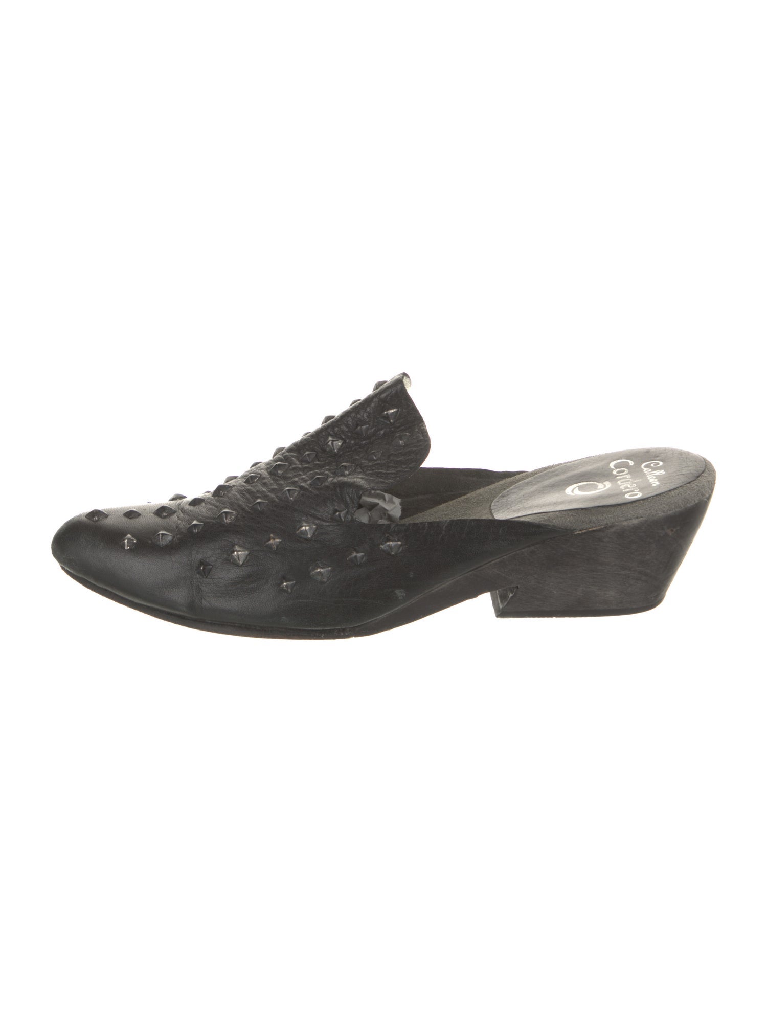 Calleen Cordero Leather Studded Accents Mules