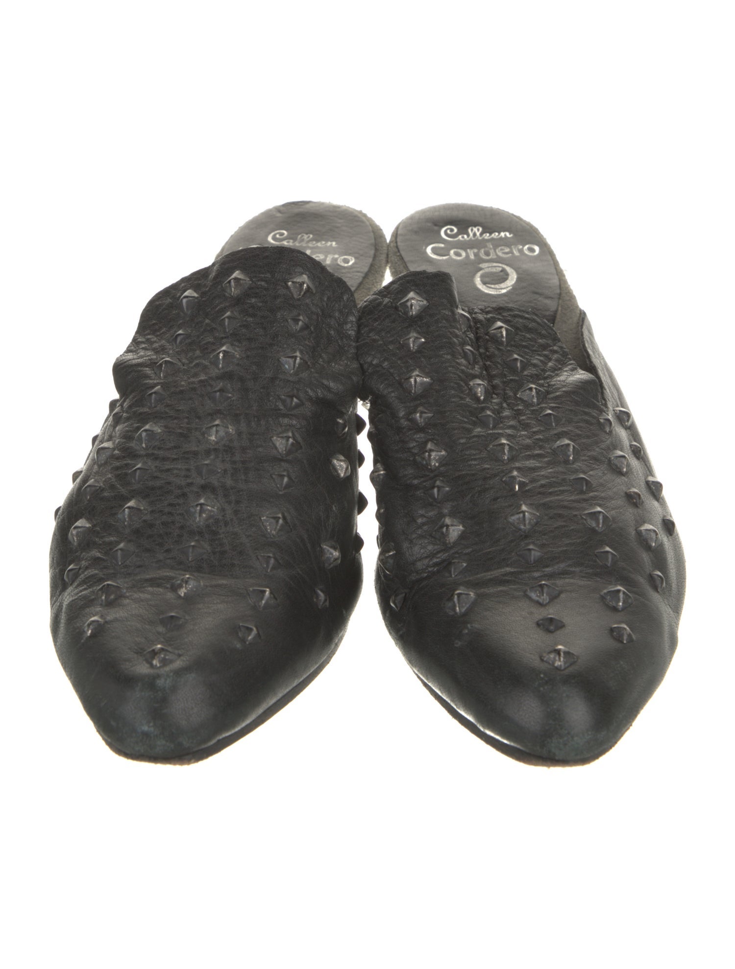 Calleen Cordero Leather Studded Accents Mules